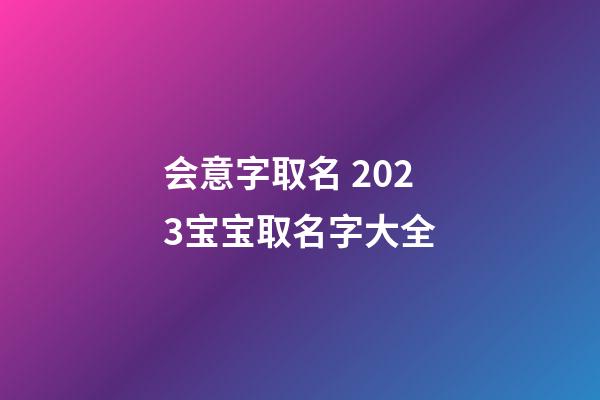 会意字取名 2023宝宝取名字大全